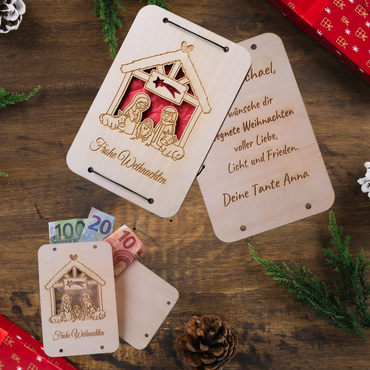 Geldkarte Krippe 100mm x 150mm