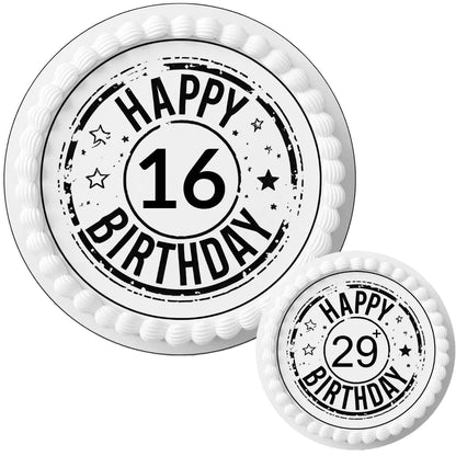 Tortenaufleger Happy Birthday  mit Zahl - Funny Bake