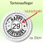 Tortenaufleger Happy Birthday  mit Zahl