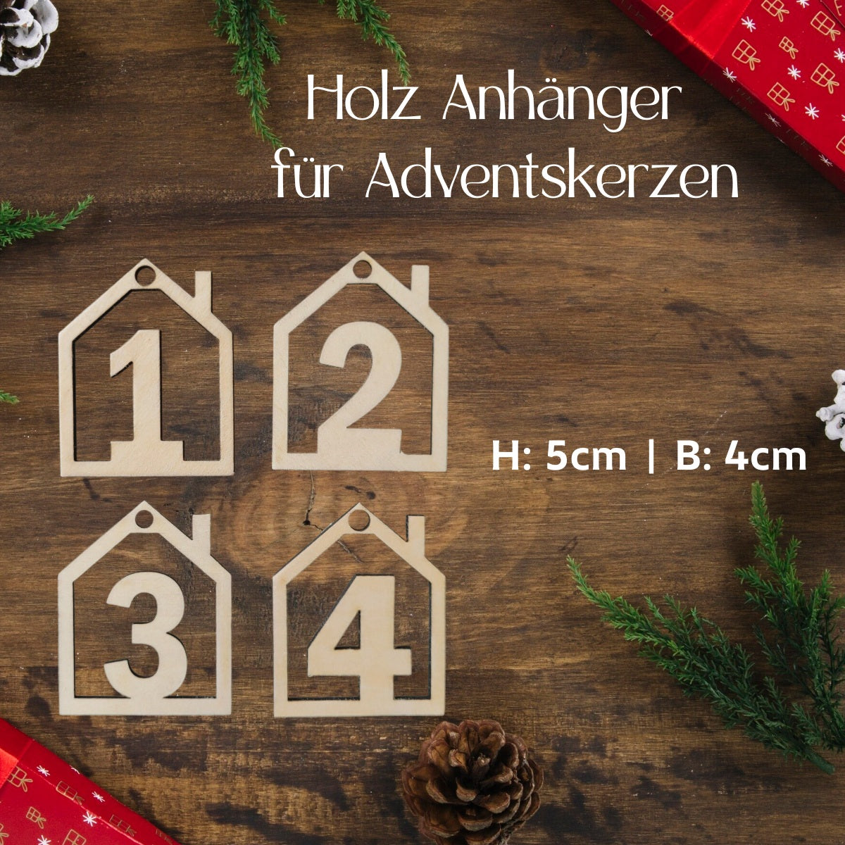 Anhänger für Adventskerzen