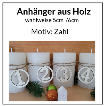 Adventskranz-Anhänger Zahlen