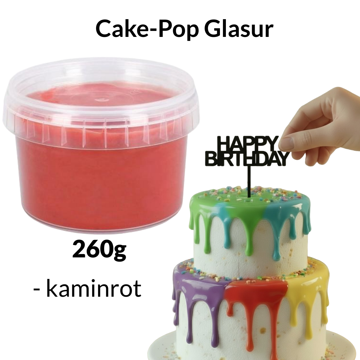 Cakepop Drip Glasur - kaminrot 260g