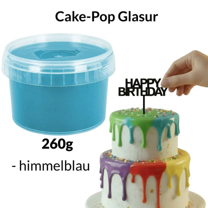 Cake-Pop Drip Glasur - himmelblau 260g - Funny Bake