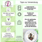 Infographic of Funnybake brand with quality icons, cake decoration tips, and a birthday cake with "Happy Birthday" text.