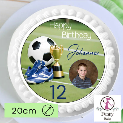 Fußball Tortenaufleger Happy Birthday als Tortendeko zum Geburtstag