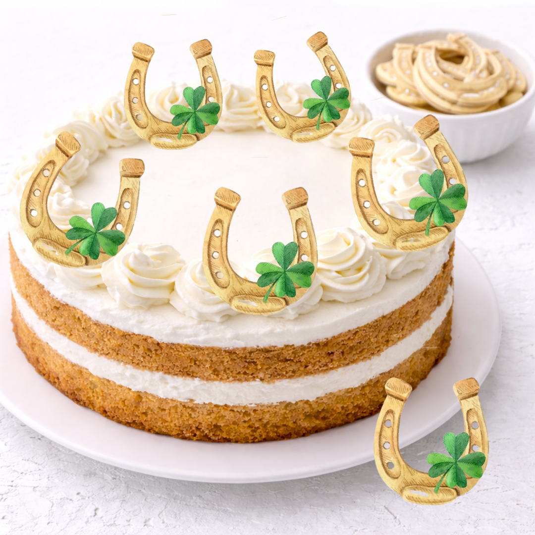 Glücksbringer Esspapier Aufleger Hufeisen Kleeblatt für Hochzeit, Liebe und besondere Anlässe