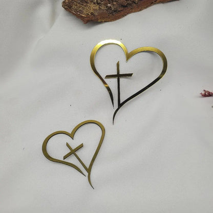 Tortenstecker Herz Kreuz gold - Funny Bake