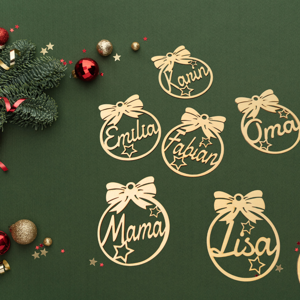 Personalisierter Holzanhänger Weihnachten