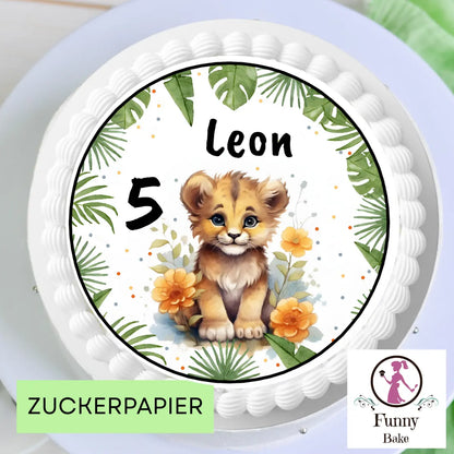 Detailansicht kindlicher Löwenbaby Tortenaufleger