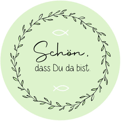 Untersetzer "Schön das du da bist" mintgrün stabil - Funny Bake