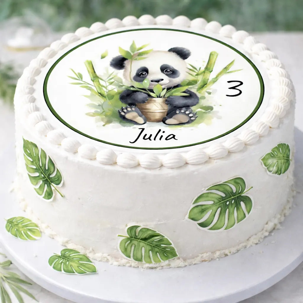 Palmenblätter aus Esspapier als Streudeko auf Torte und Muffins