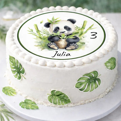 Palmenblätter aus Esspapier als Streudeko auf Torte und Muffins