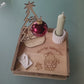 Klötzchen-Tablett mit weihnachtlicher Gravur (Wichtel)