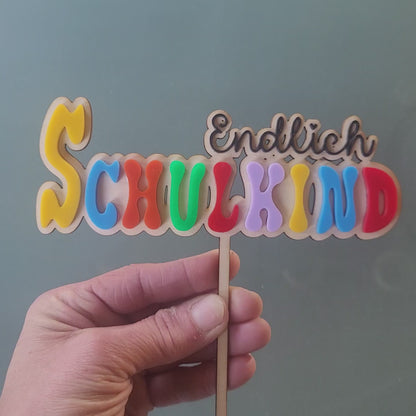 Tortenstecker Endlich Schulkind