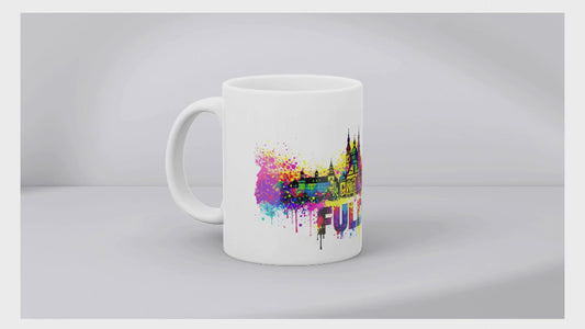 Detailvideo der Kaffeetasse mit Dom Fulda Motiv – Souvenir und Heimatliebe Geschenk aus Hessen