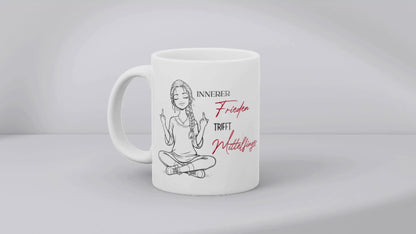 Tasse Innerer Frieden trifft Mittelfinger – Keramik Kaffeetasse