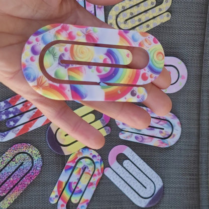 Bueroklammern-acryl-Jumbo-roß-dekoration-bunt-Bueroorganisation-geschenkklammer-Schulanfang-5cm-10cm