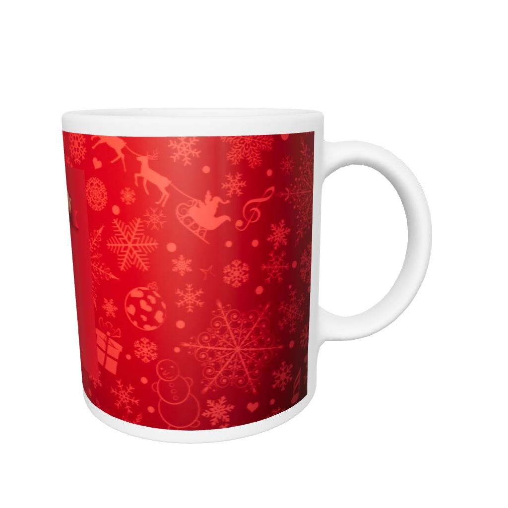 Tasse, Weihnachten, rot mit Tannenbaum