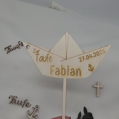 Tortenstecker Boot Zur Taufe
