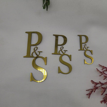 Buchstaben fuer Hochzeitstorten gold