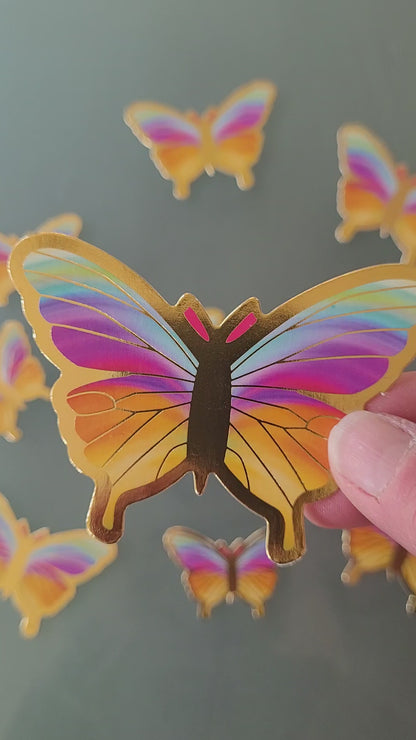 Schmetterlinge bunt Regenbogen Tortenstecker Papierdeko