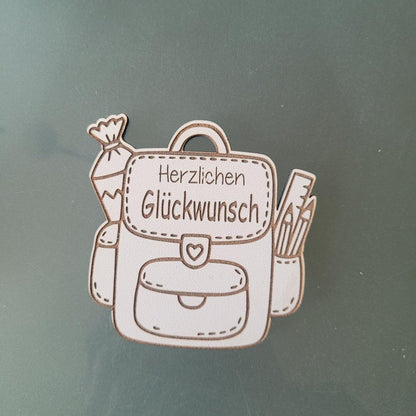 Anhänger Ranzen endlich Schulkind / Herzlichen Glückwunsch
