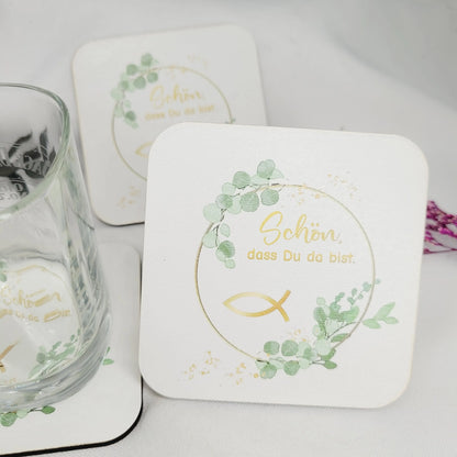 Untersetzer Schön,dass du da bist - eckig - Funny Bake