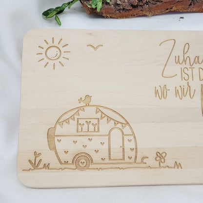 Frühstücksbrett Zuhause ist da, wo wir parken - Funny Bake