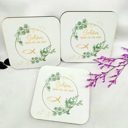 Untersetzer Schön,dass du da bist - eckig - Funny Bake