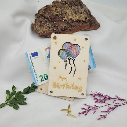 Geldkarte-Ballons-Geburtstag-Holzkarte-Happy-Birthday