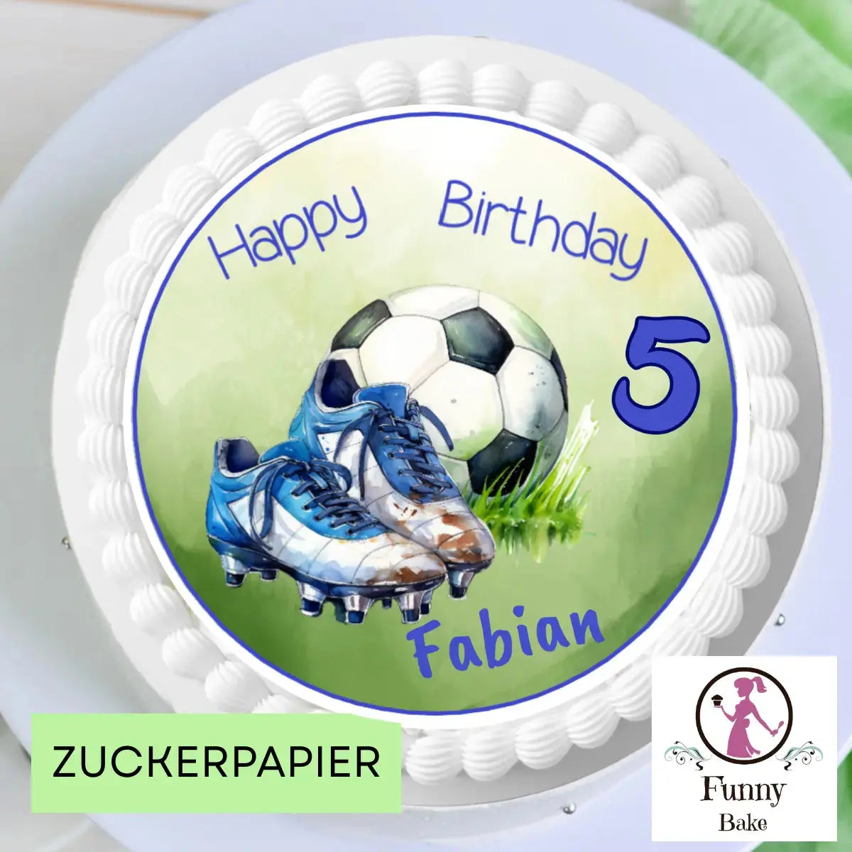 Tortenaufleger Fußball+Schuhe Kindergeburtstag Funnybake.de