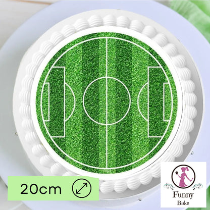 Runder Tortenaufleger mit Fußballfeld Design 20 cm