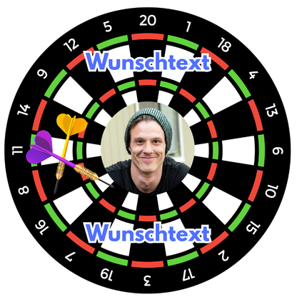 Tortendeko Geburtstag Dart mit personalisierter Dartscheibe als Highlight auf der Torte
