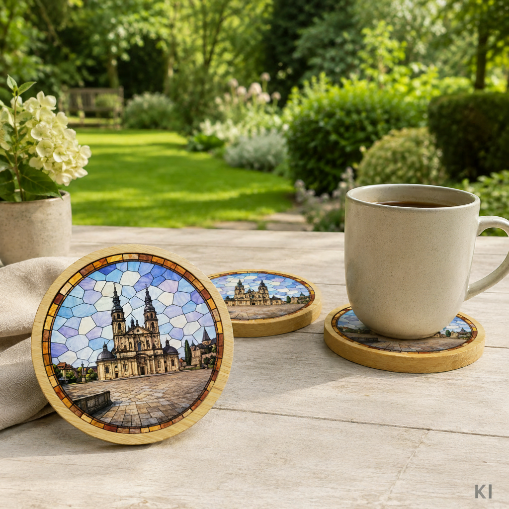 Untersetzer Fulda Dom Herbst Gartensetting KI