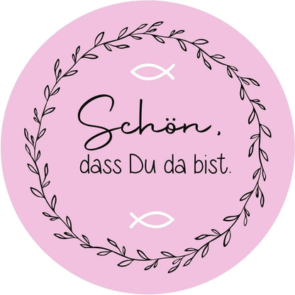 Untersetzer "Schön das du da bist" altrosa stabil - Funny Bake