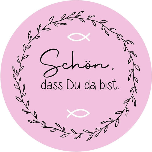 Untersetzer "Schön das du da bist" altrosa stabil - Funny Bake