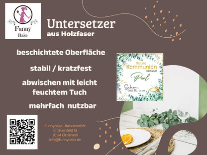 Untersetzer "Schön das du da bist" mintgrün stabil - Funny Bake