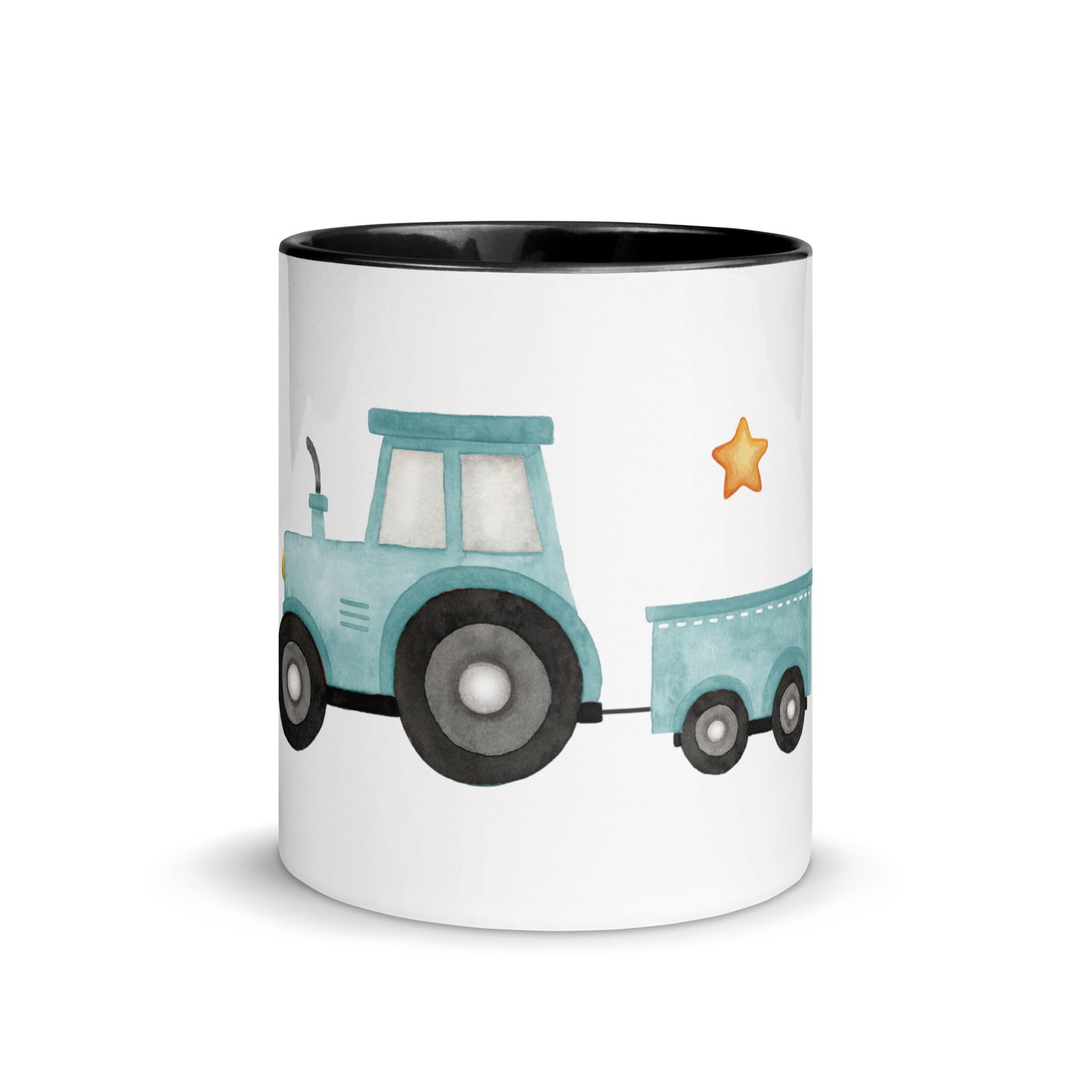 Kindertasse mit Traktor und Sternen