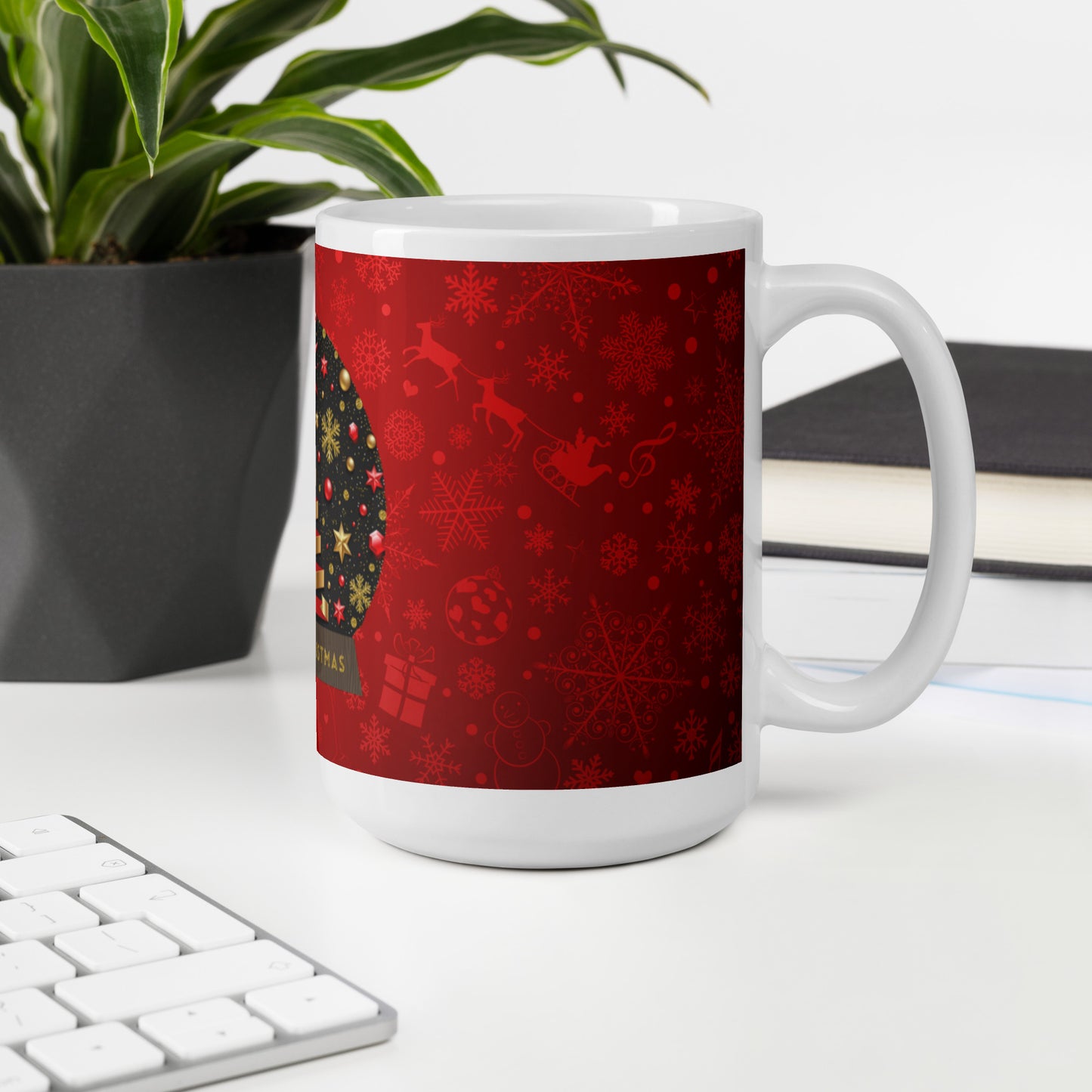 Tasse, Weihnachten ,Schneekugel mit Tannenbaum