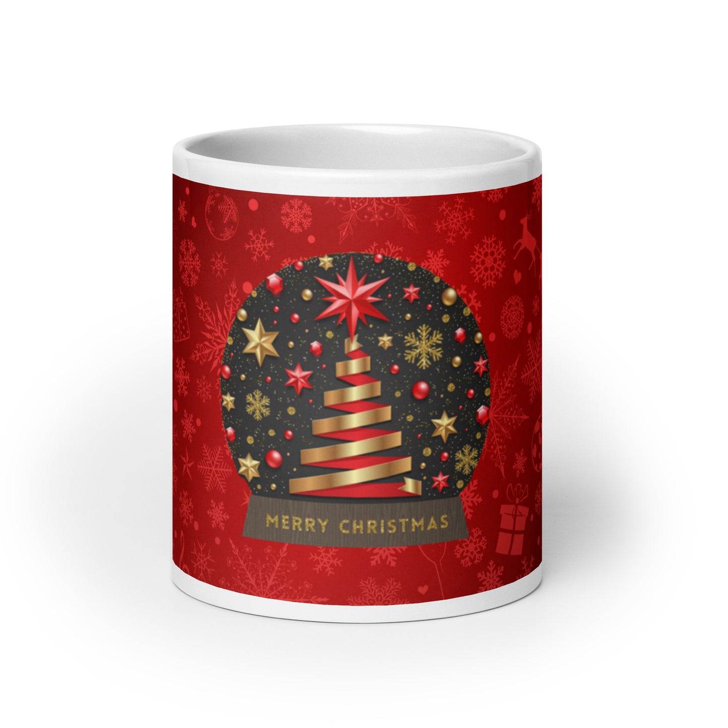 Tasse, Weihnachten ,Schneekugel mit Tannenbaum