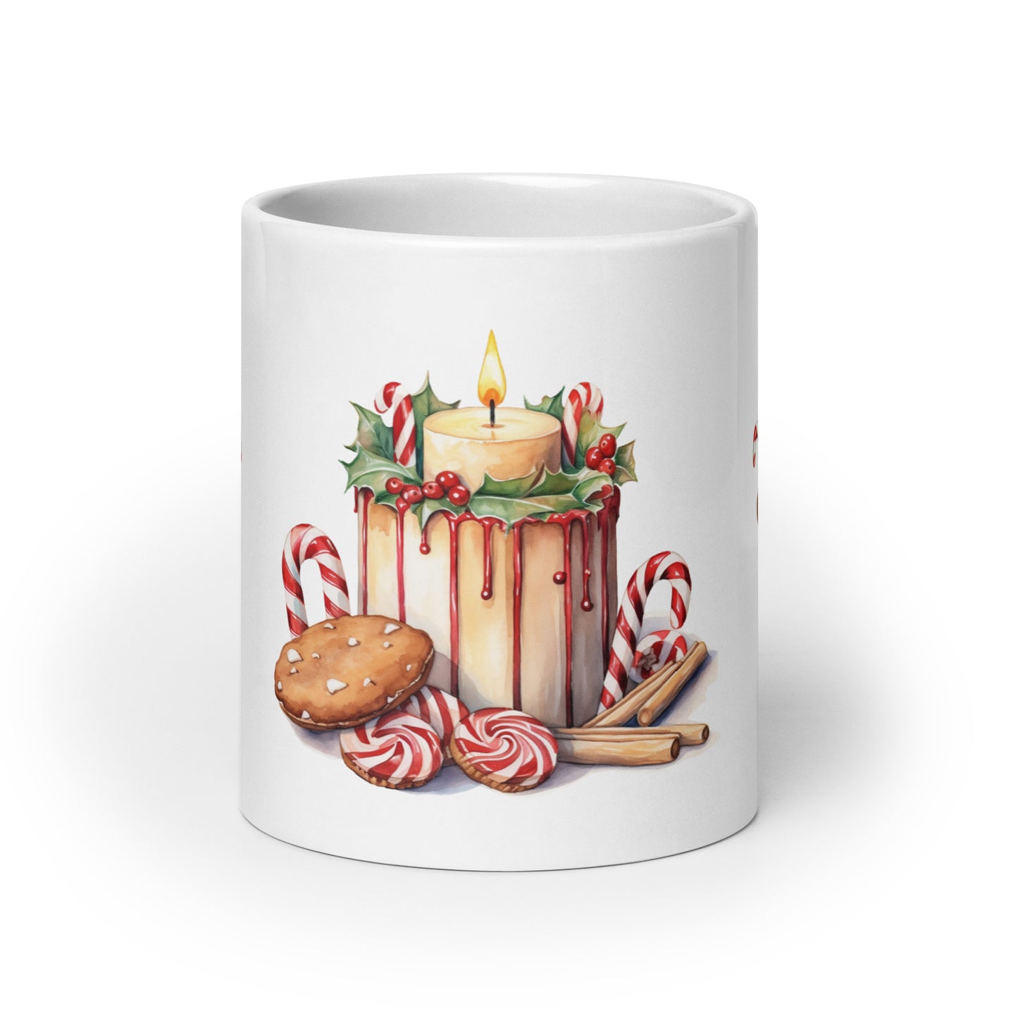 Tasse mit Kerze und Lebkuchenmännchen