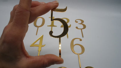 Tortenstecker Zahlen 0-9 gold