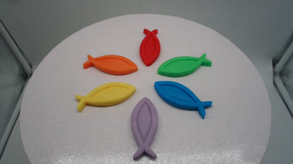Bunte Fische 6St. aus Fondant essbare Tortendeko