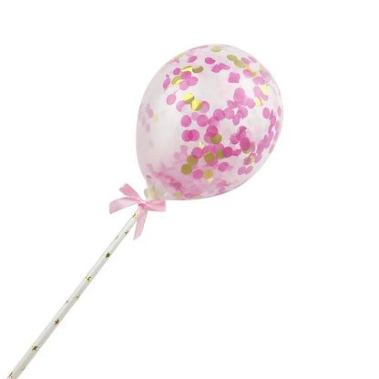 Ballon Tortenstecker Konfetti -rosa - Funny Bake