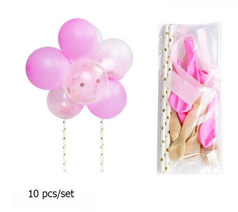 Ballon Girlande Caketopper rosa / weiß