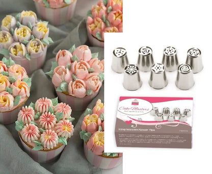 Buttercreme-Blumentülle-Edelstahl-Profi-Set 