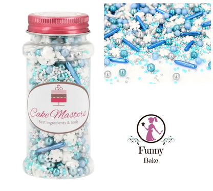 Zuckerstreusel-Zuckerperlen-Blau-silber-Frozen-Elsa-Weihnachten