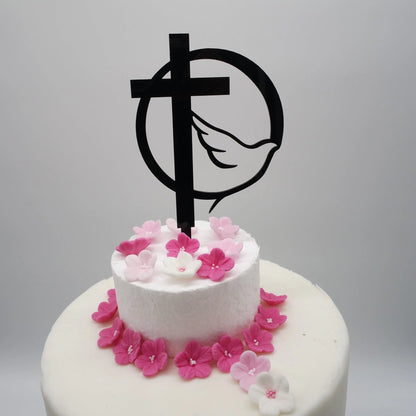 Caketopper-Kommunion-Taube-Kreuz-schwarz