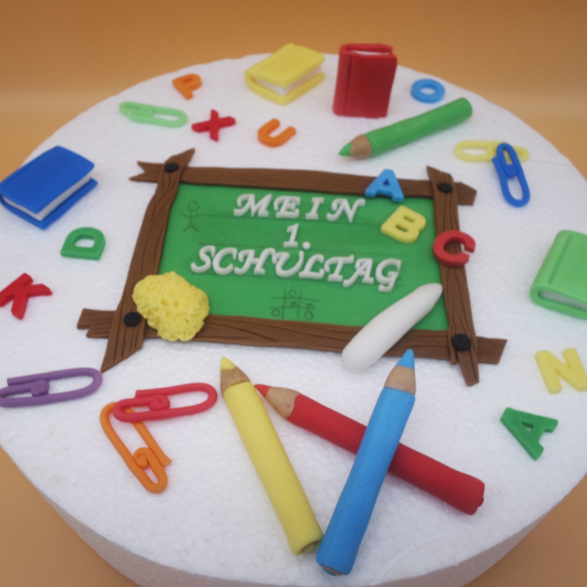 essbare bunte Schultafel Tortendeko Fondant