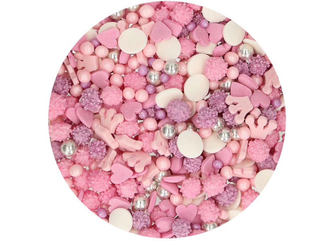 Zuckerstreusel-rosa-pink-Zuckerperlen-Prinzessin-Tortendeko-Krone